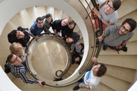 the innovators nation team in the stairs weizmann house